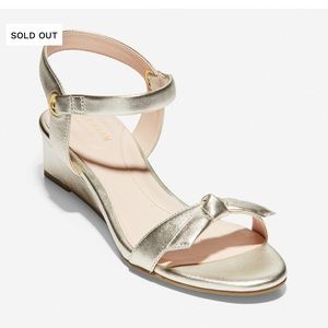 Cole Haan Halsey Wedge Sandle in Gold